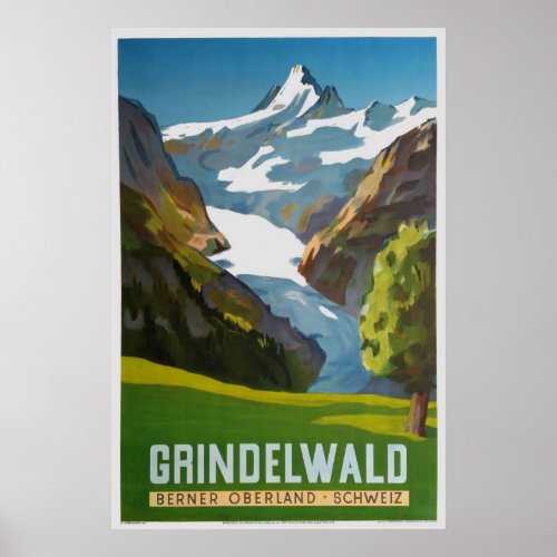 GrindelwaldBerner Oberland Schweiz Ski Poster
