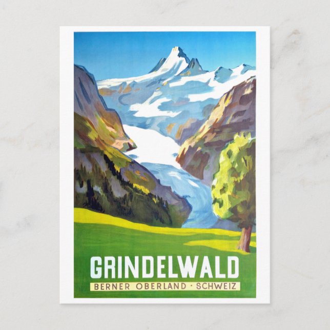 Grindelwald, mountain peak, Switzerland, vintage Postcard (Front)