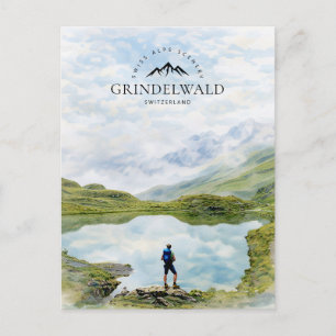 Grindelwald Swiss Alps Scenery Switzerland Holiday Postcard