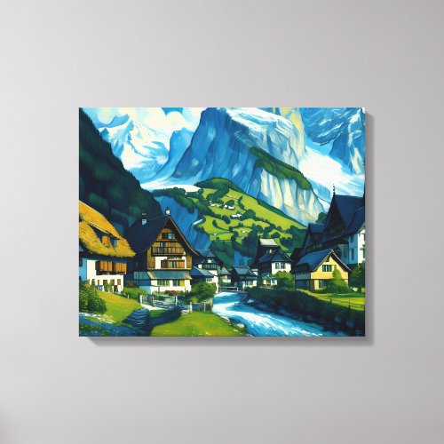 Grindelwald Switzerland Art Canvas Print