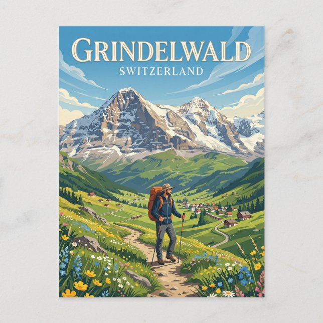 GRINDELWALD SWITZERLAND POSTCARD (Front)