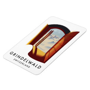 Grindelwald Switzerland ski poster Magnet