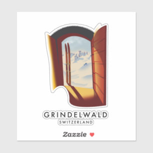 Grindelwald Switzerland ski poster Sticker