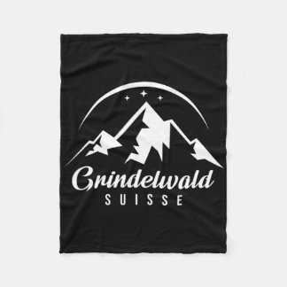 Grindelwald Switzerland Ski Resort Skiing Snowboar Fleece Blanket