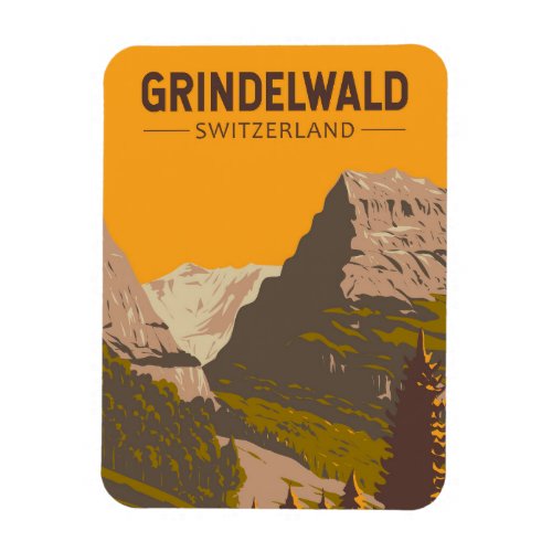 Grindelwald Switzerland Travel Art Vintage Magnet