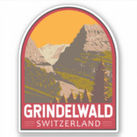 Grindelwald Switzerland Travel Art Vintage