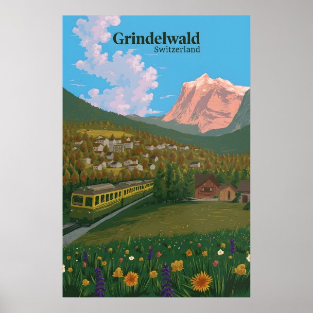 Grindelwald Switzerland Travel Poster (Front)