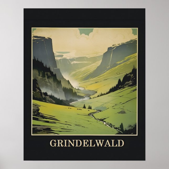 Grindelwald Switzerland Travel Poster (Front)