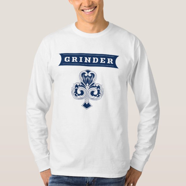 "Grinder" Long Sleeve Poker T-shirt (Front)