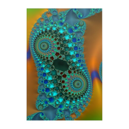 Grinding The Gears Colorful Fractal Abstract Acrylic Print