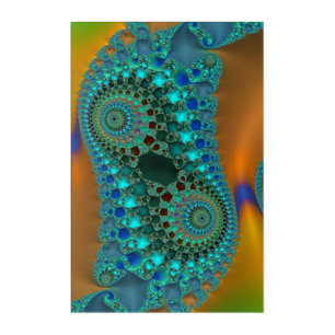 Grinding The Gears Colorful Fractal Abstract Acrylic Print