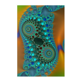 Grinding The Gears Colorful Fractal Abstract Acrylic Print