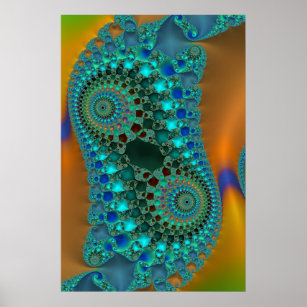 Grinding The Gears Colorful Fractal Abstract Poster