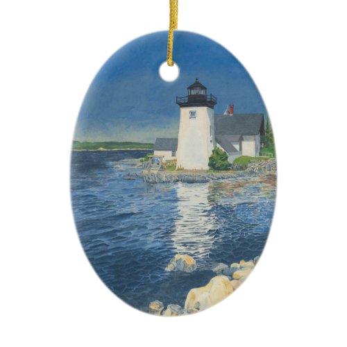 Grindle Point Lighthouse Ceramic Ornament