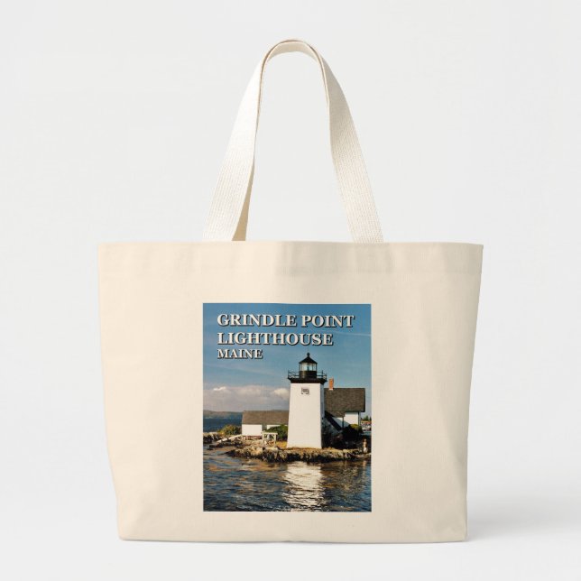 Grindle Point Lighthouse, Maine Jumbo Tote Bag (Front)