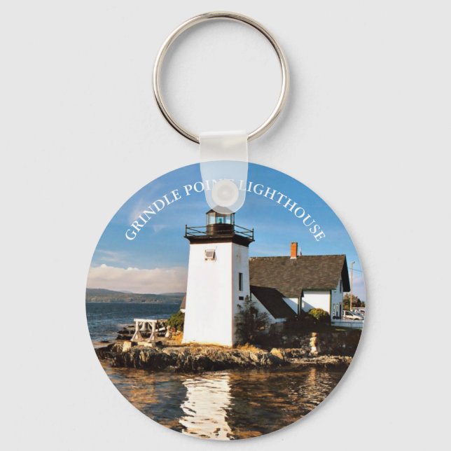 Grindle Point Lighthouse, Maine Keyring (Front)