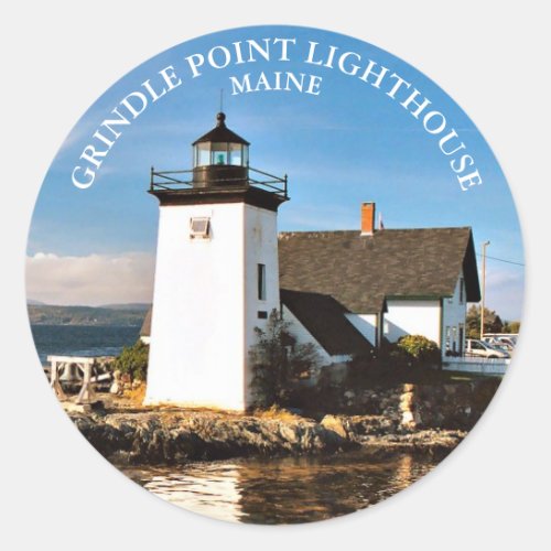 Grindle Point Lighthouse Maine Round Stickers