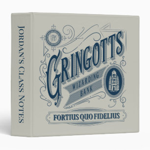 GRINGOTTS Wizarding Bank Vintage Graphic 3 Ring Binder