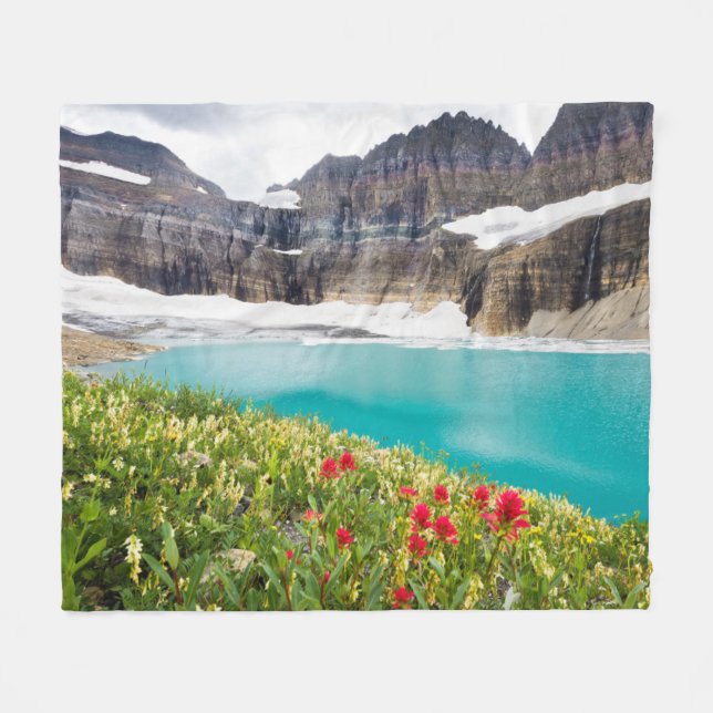 Grinnell Glacier Fleece Blanket (Front (Horizontal))