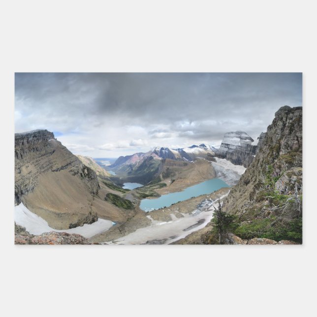 Grinnell Glacier Overlook - Glacier National Park Rectangular Sticker (Front)