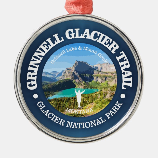 Grinnell Glacier Trail Metal Ornament (Front)