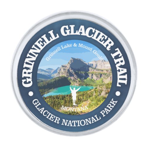 Grinnell Glacier Trail Silver Finish Lapel Pin