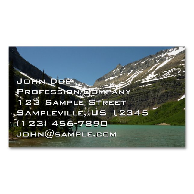 Grinnell Lake at Glacier National Park Business Card Magnet (Front)