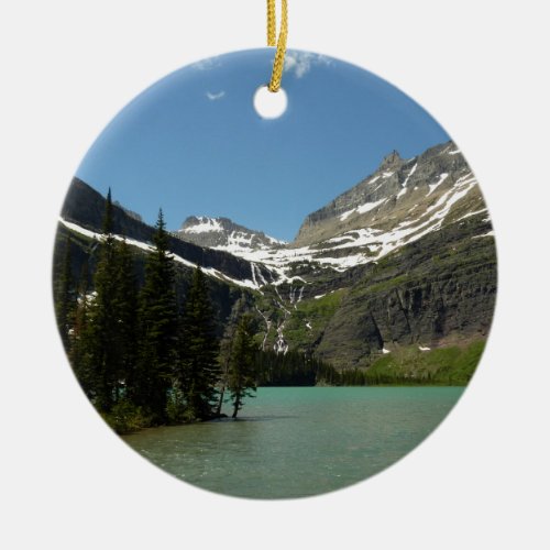 Grinnell Lake at Glacier National Park Ceramic Ornament