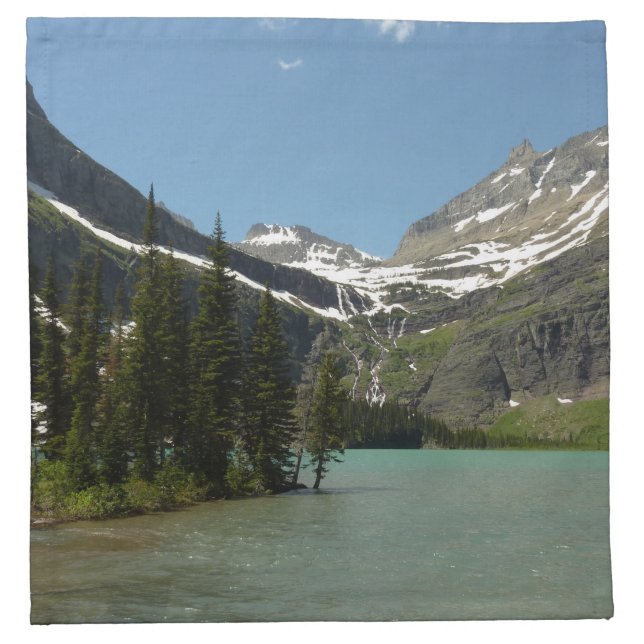 Grinnell Lake at Glacier National Park Cloth Napkin (Front)