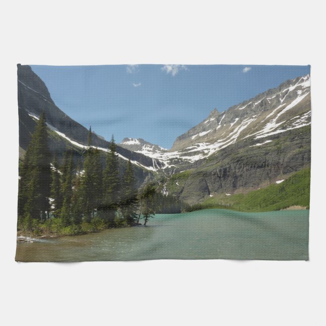 Grinnell Lake at Glacier National Park Kitchen Towel (Horizontal)