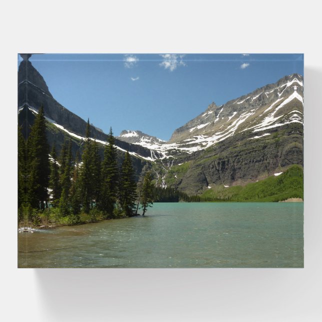 Grinnell Lake at Glacier National Park Paperweight (Front)