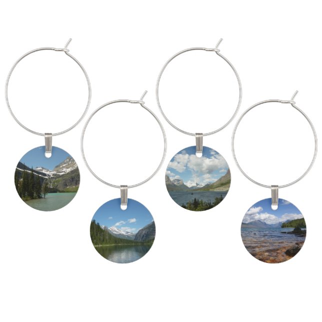 Grinnell Lake at Glacier National Park Wine Charm (Staggered)