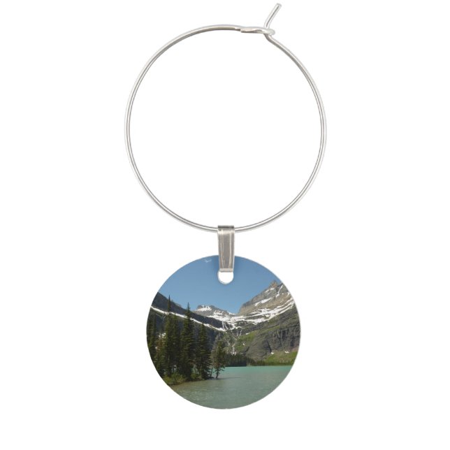 Grinnell Lake at Glacier National Park Wine Charm (Front)
