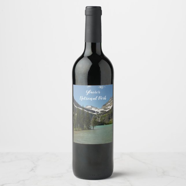 Grinnell Lake at Glacier National Park Wine Label (Front)