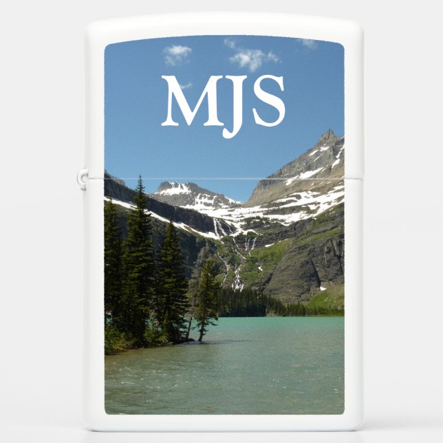 Grinnell Lake at Glacier National Park Zippo Lighter (Front)