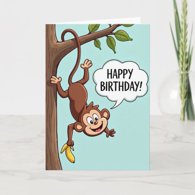 Grinning Ape Birthday Card (Front)