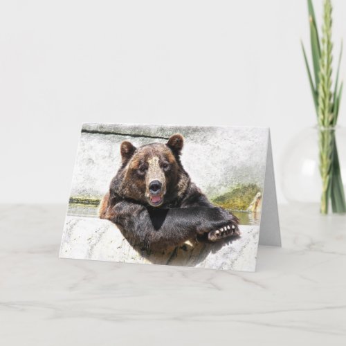 grinning birthday bear card