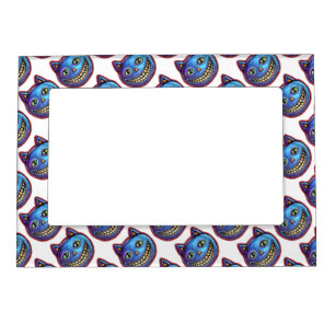 Grinning Blue Cat Vintage Halloweenies Magnetic Frame