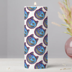 Grinning Blue Cat Vintage Halloweenies Pillar Candle