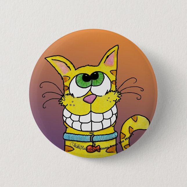 Grinning Cat Button (Front)