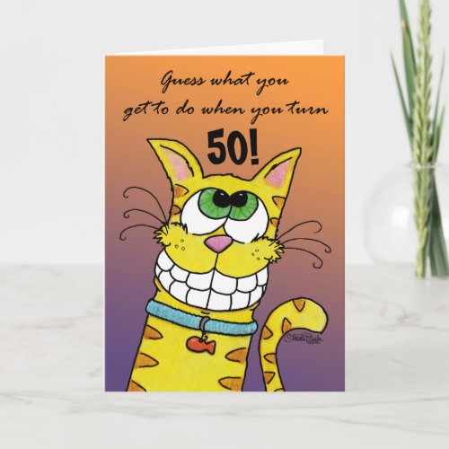 Grinning Cat Card
