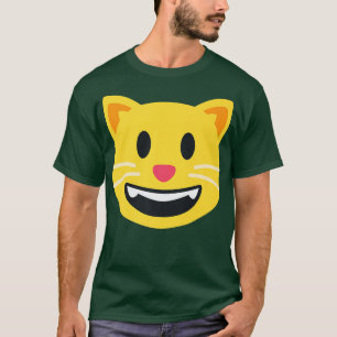 Grinning Cat Emoticon happy smiling Face Premium  T-Shirt