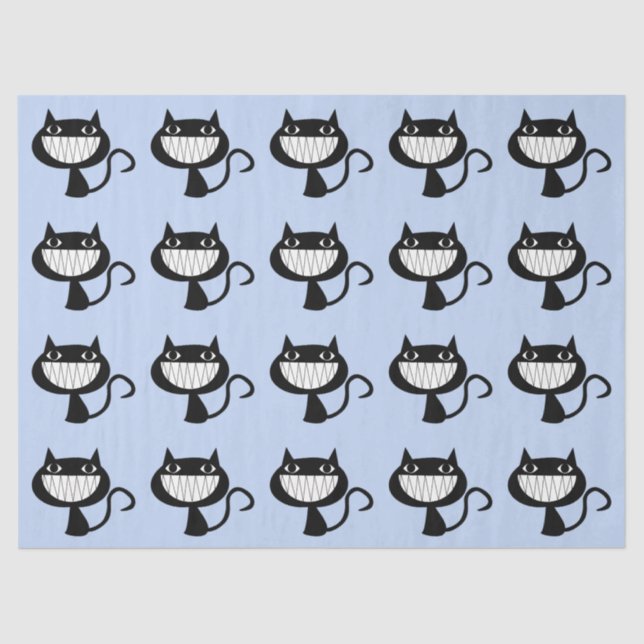GRINNING CAT PATTERN ILLUSTRATION TISSUE PAPER (Front)
