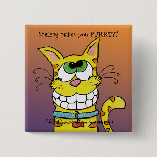 Grinning Cat Pinback Button