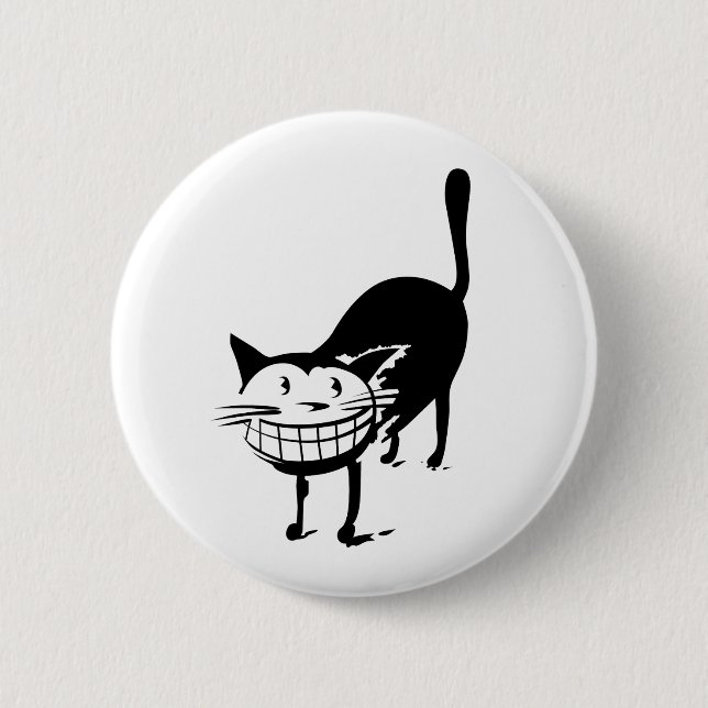 Grinning Cat Pinback Button (Front)