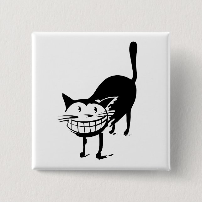 Grinning Cat Pinback Button (Front)
