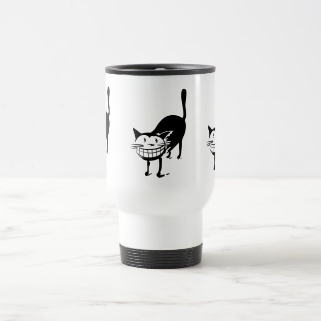 Grinning Cat Travel Mug (Center)