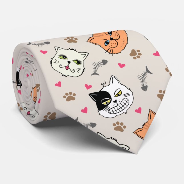 Grinning Cats Neck Tie (Rolled)