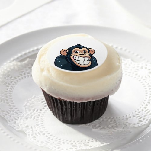 Grinning Chimpanzee Edible Frosting Rounds