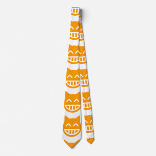 Grinning Emoji Cat Neck Tie